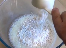Whole Milk And Sugar Are Mixed
