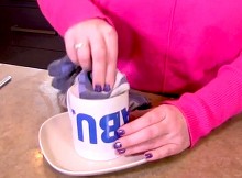 Bread And Eggs Put In A Coffee Mug
