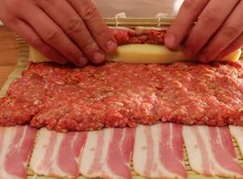 Cheese and Beef Rolled In Bacon