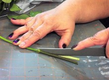 He Uses an Exacto Knife to Slice a Rose’s Stem