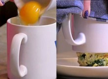Mixing Bread, Egg And Butter In A Coffee Cup