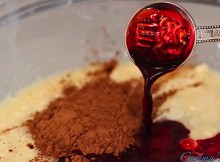 Started Pouring Food Coloring Onto Chocolate