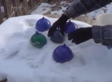 Water Balloons Are Left In The Snow