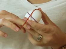 A Hard-Boiled Egg Was Wrapped With Rubber Bands