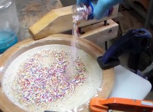 He Mixes Glue With Cake Sprinkles