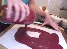 Some Red Goo Onto A Baking Sheet