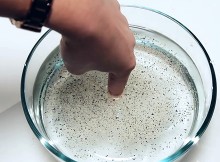 This Solution Exhibits When She Puts Her Finger Into It