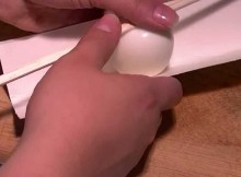 A Boiled Egg Was Wrapped For One Hour And Then Sliced