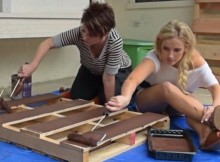 MotherDaughterPaintingPalletTable