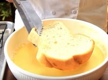 DippingFrenchToastInEgg