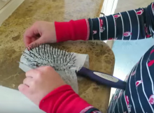 DryerSheetonHairbrush